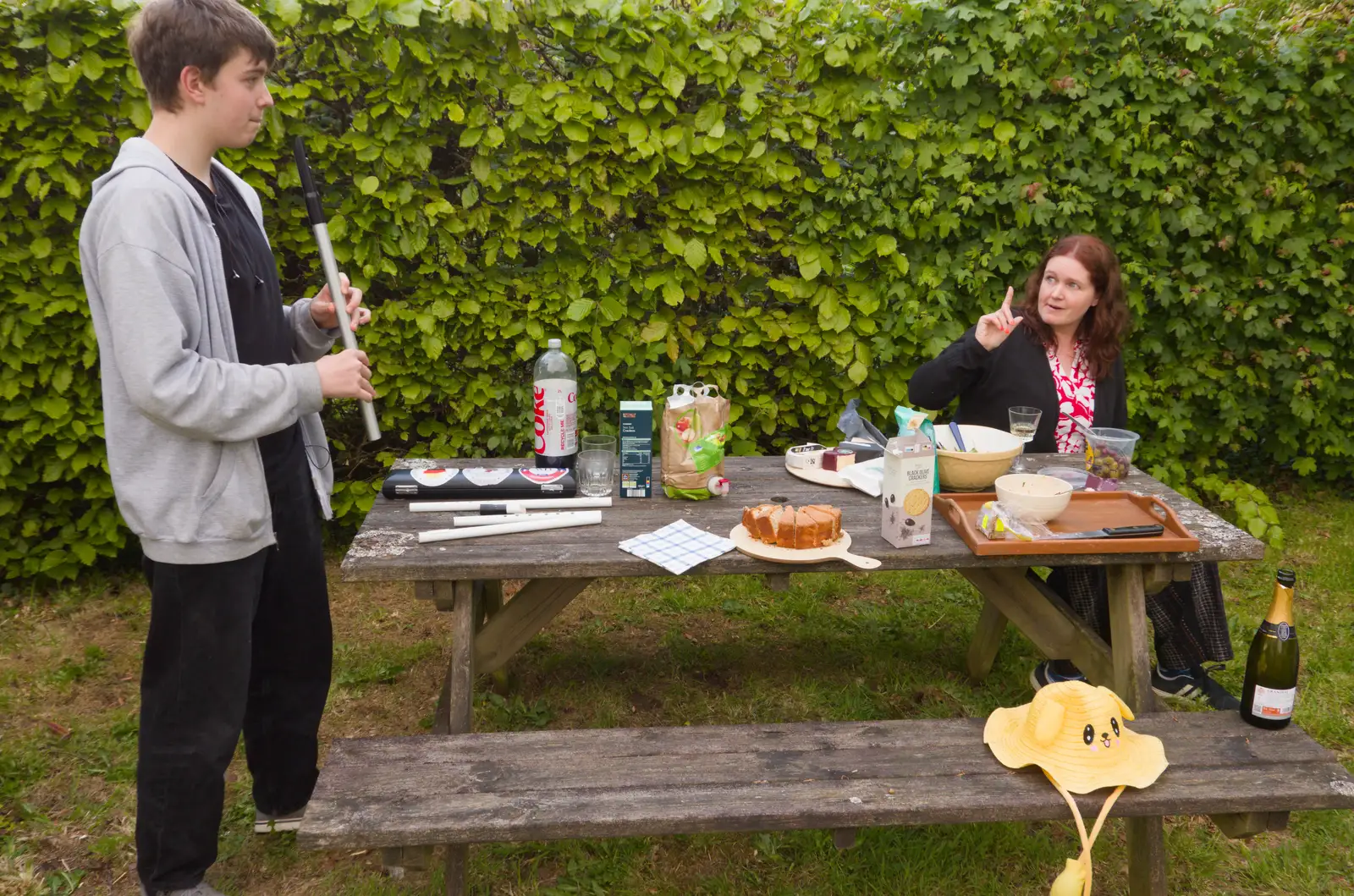 Fred plays some random tunes on his whistle, from A Visit to the Cottage and Lunch With Sis, Throwleigh, Devon - 4th May 2026