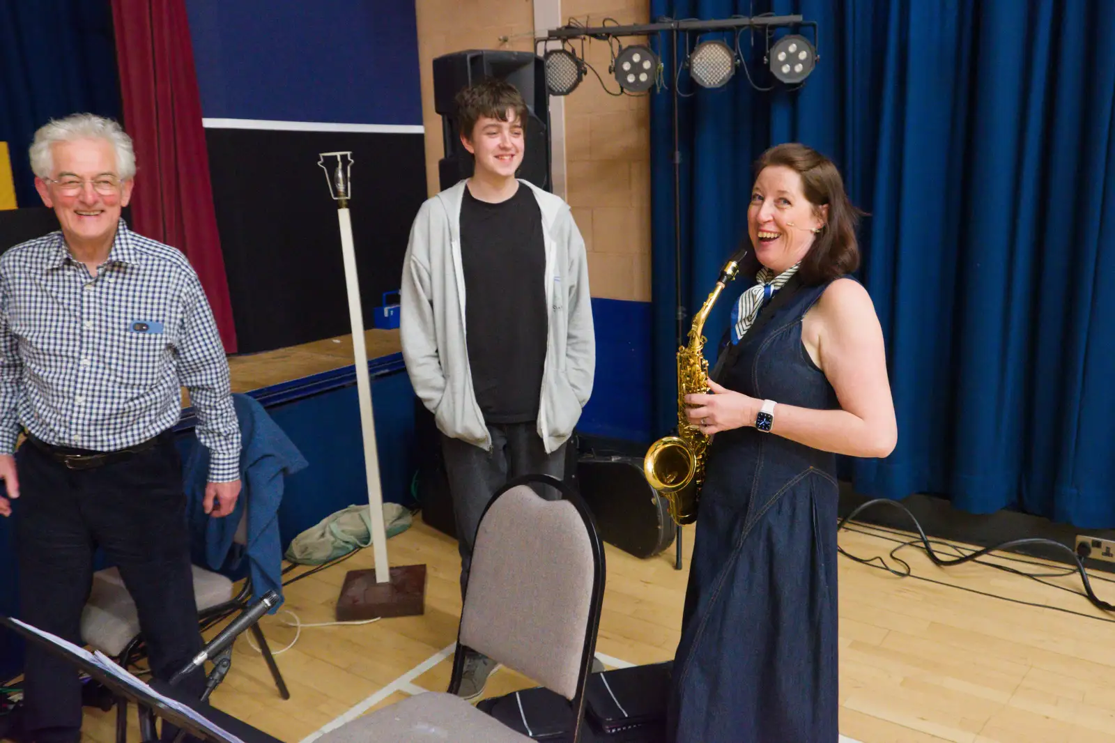 Suzanne plays a bit of saxophone, from A May Miscellany, Diss, Norwich and Garboldisham - 15th May 2026