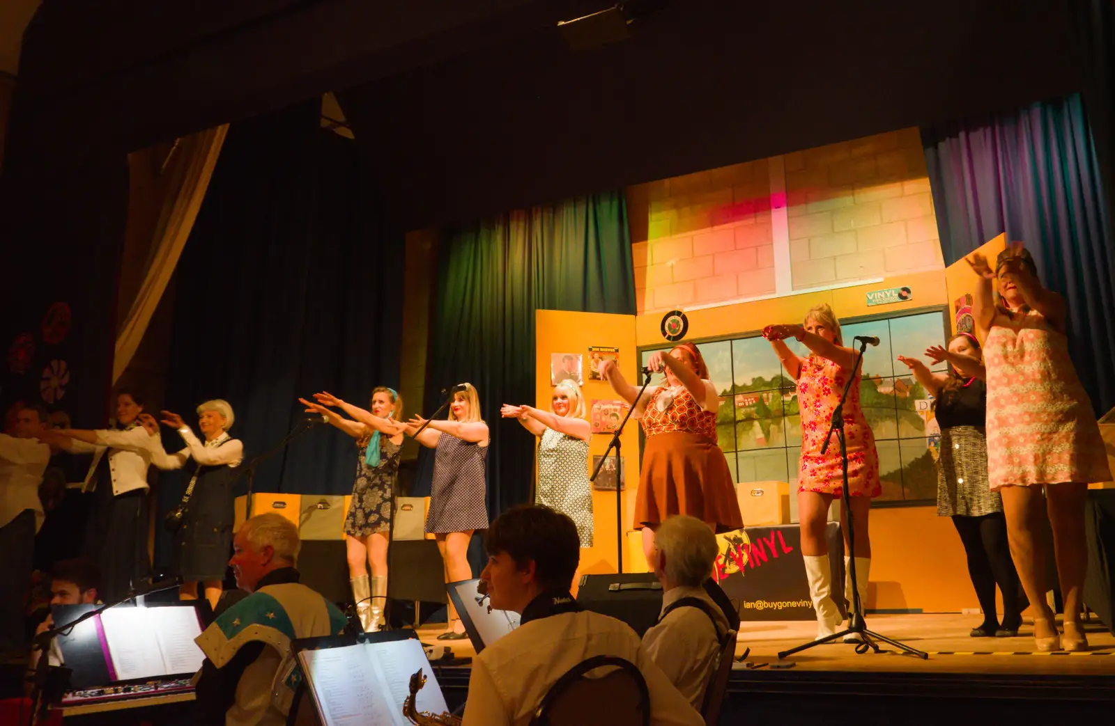 The ensemble does the Locomotion, from Palgrave Players do Back to the 60s, Garboldisham - 21st May 2026