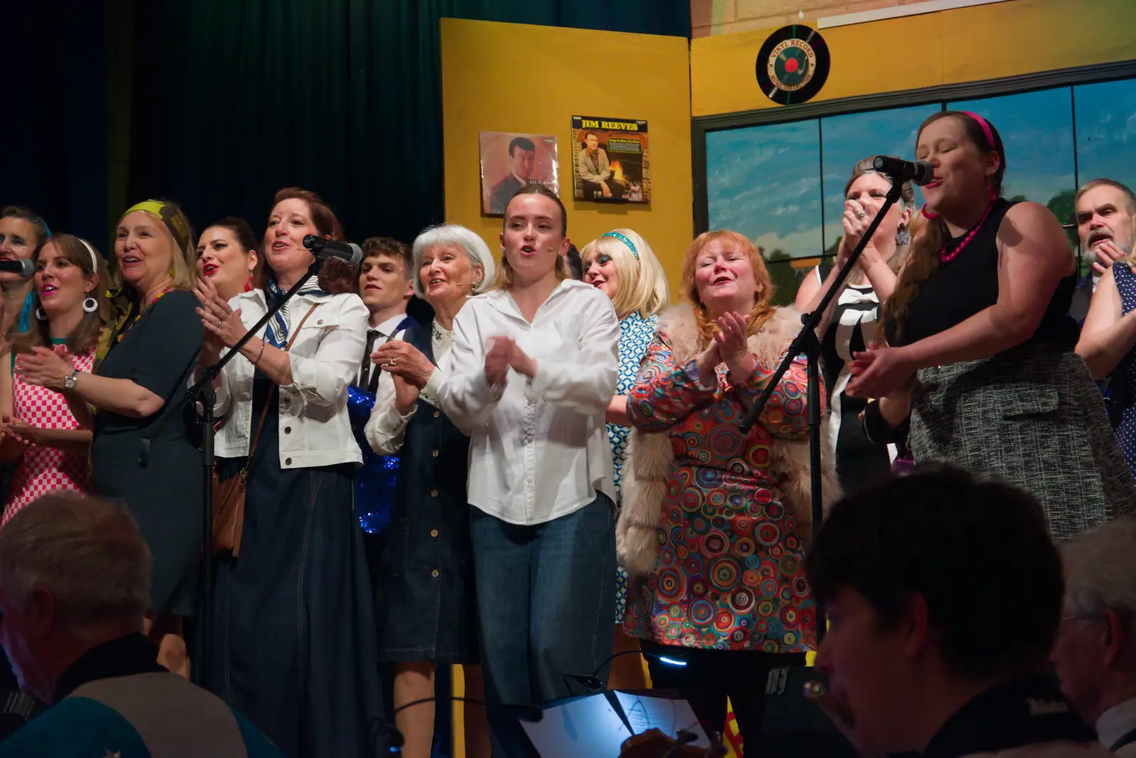 The cast applauds the audience, from Palgrave Players do Back to the 60s, Garboldisham - 21st May 2026