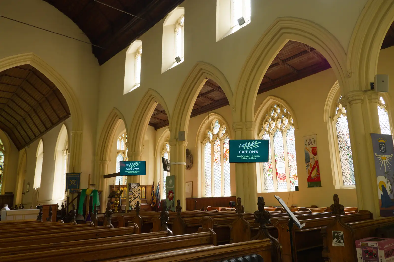 The arcades of St. Peter's in Stowmarket, from A Visit to the Dentist, Stowmarket, Suffolk - 22nd May 2026
