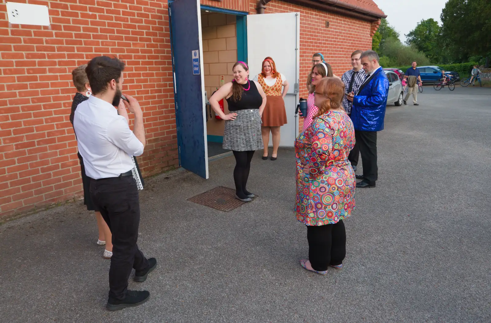 The cast chats during the interval, from More Back to the 60s, Garboldisham Village Hall - 23rd May 2026