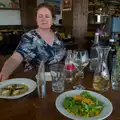 Isobel shows off her fancy risotto, A Birthday Lunch in Felixstowe, Suffolk - 26th May 2026