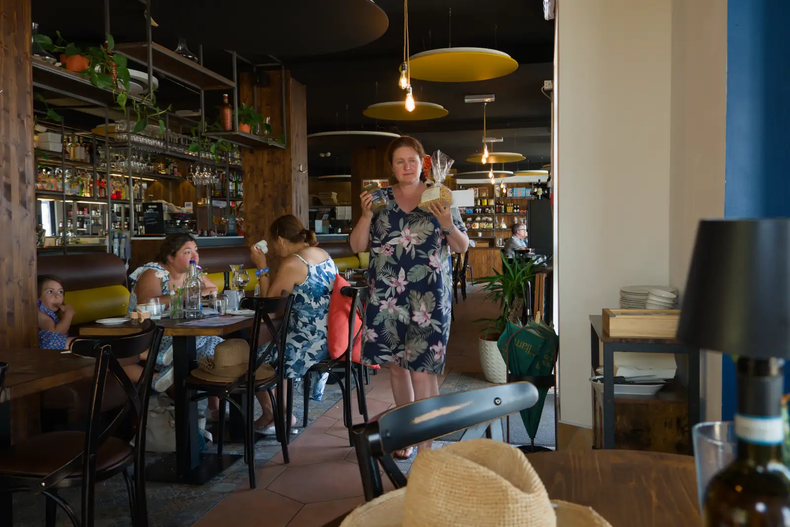 Isobel comes back from the deli section, from A Birthday Lunch in Felixstowe, Suffolk - 26th May 2026