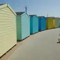 A nice sequence of colours on the beach huts, A Birthday Lunch in Felixstowe, Suffolk - 26th May 2026