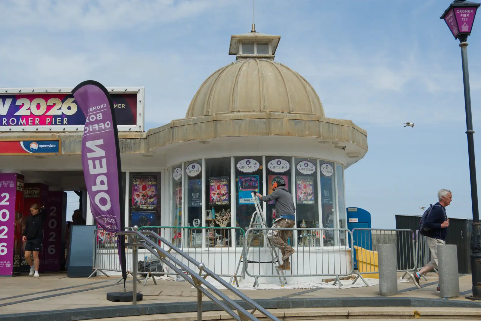 The pier gift shop is getting a paint job, from A Birthday Trip to the Red Lion Hotel, Cromer, Norfolk - 27th May 2026