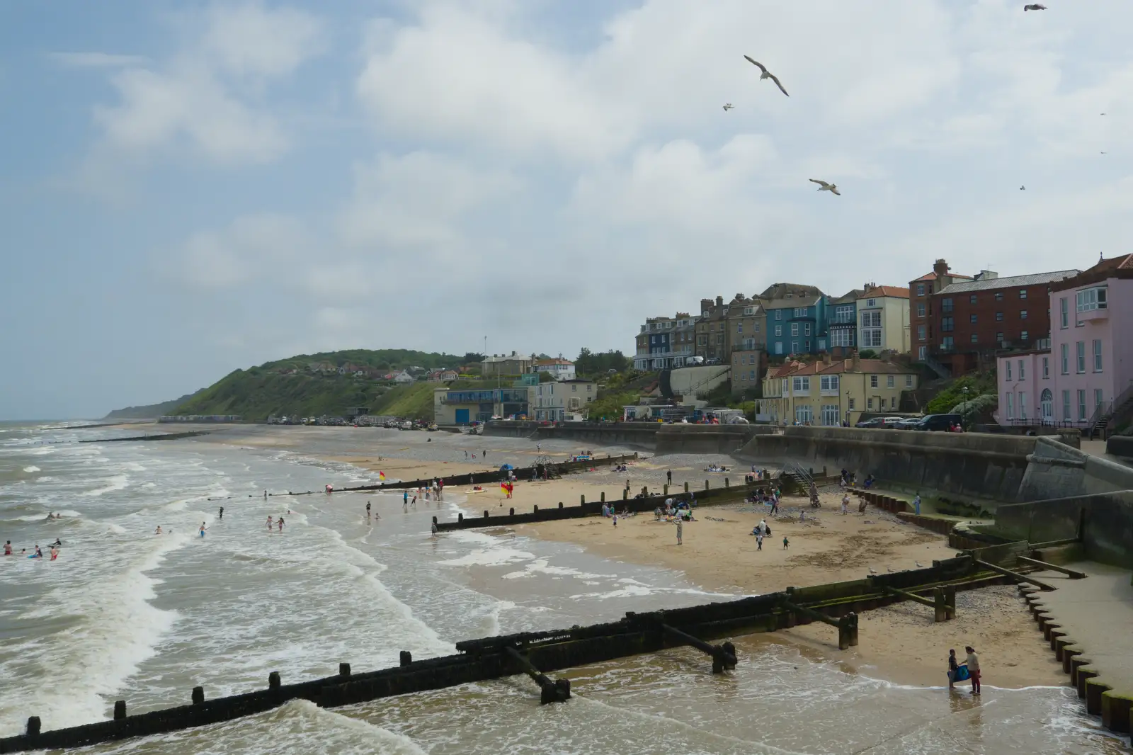 Seagulls wheel around over the seafront, from A Birthday Trip to the Red Lion Hotel, Cromer, Norfolk - 27th May 2026