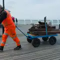 Rusty parts of the pier are hauled away, A Birthday Trip to the Red Lion Hotel, Cromer, Norfolk - 27th May 2026