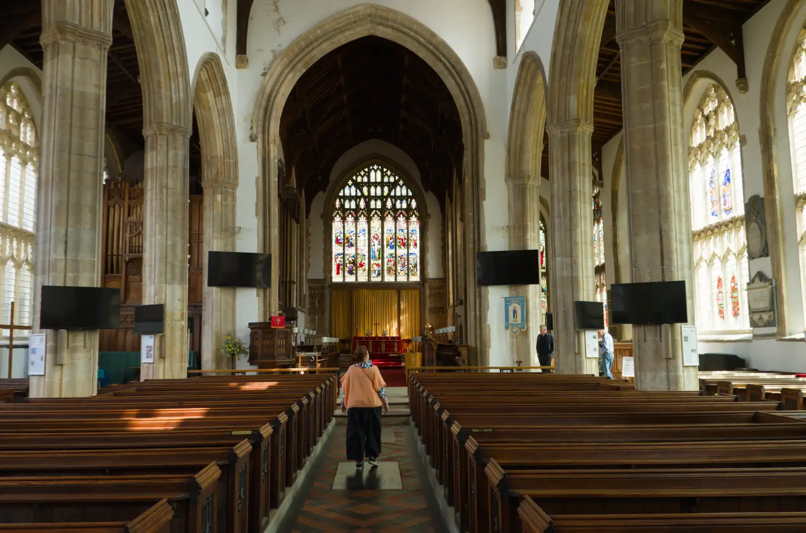 Isobel in the nave of St. Peter and St. Paul, from A Birthday Trip to the Red Lion Hotel, Cromer, Norfolk - 27th May 2026