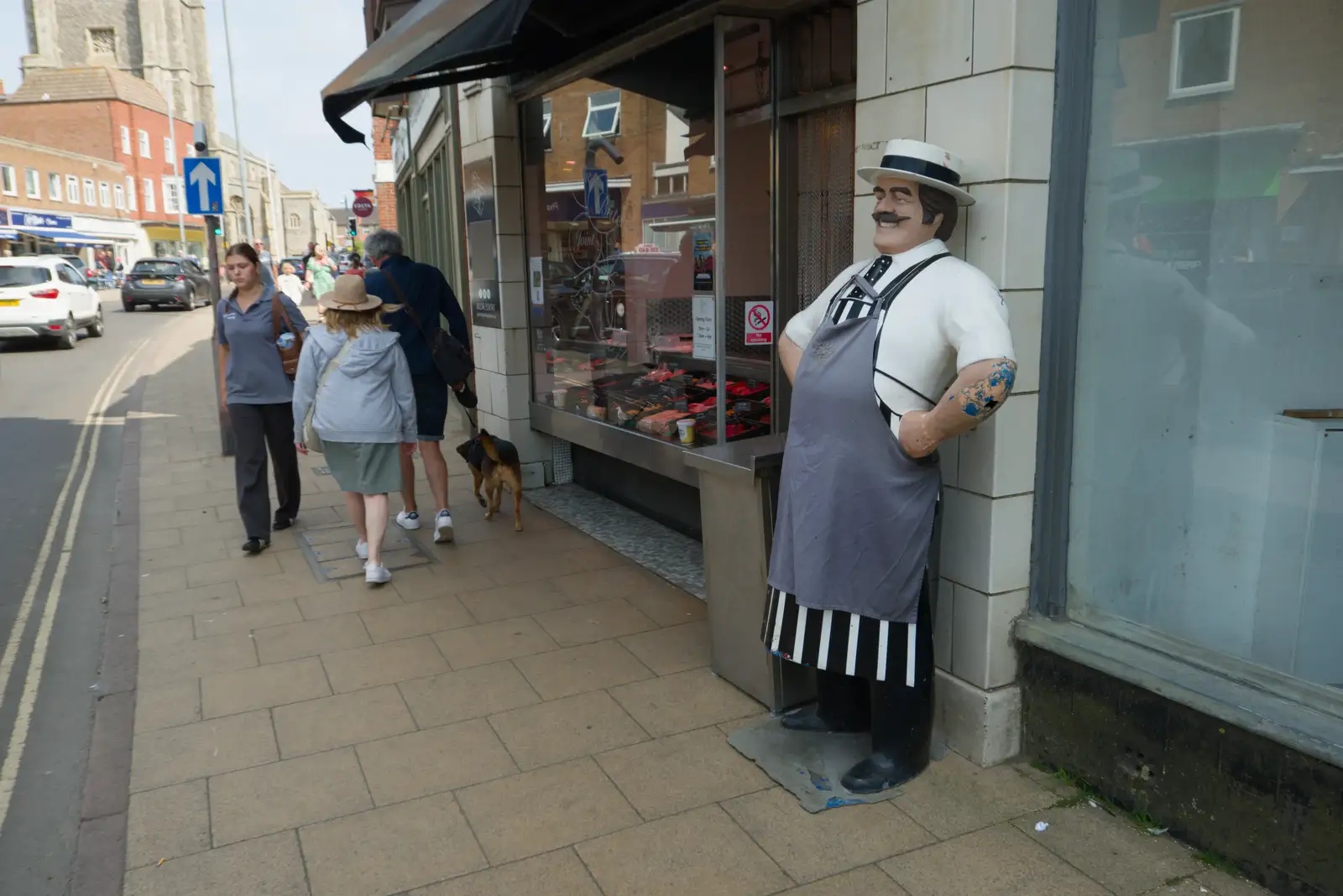 A laughing butcher statue on the High Street, from A Birthday Trip to the Red Lion Hotel, Cromer, Norfolk - 27th May 2026