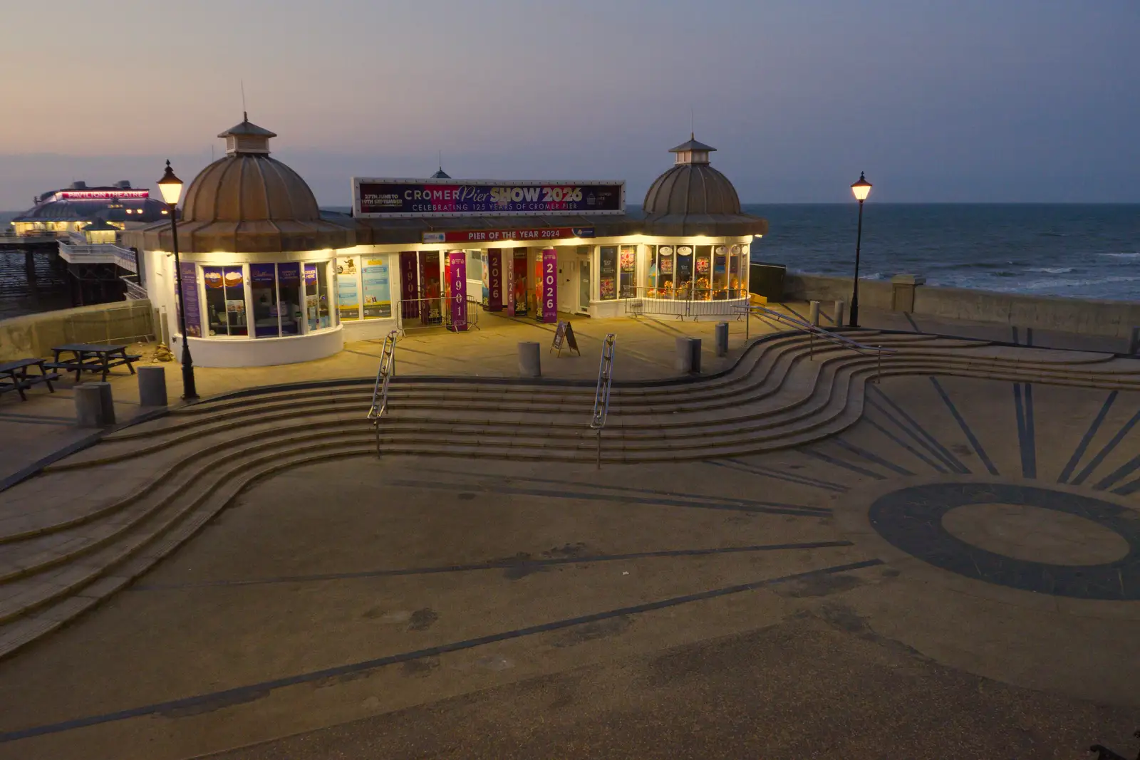 Swirly steps and patterns in front of the pier, from A Birthday Trip to the Red Lion Hotel, Cromer, Norfolk - 27th May 2026