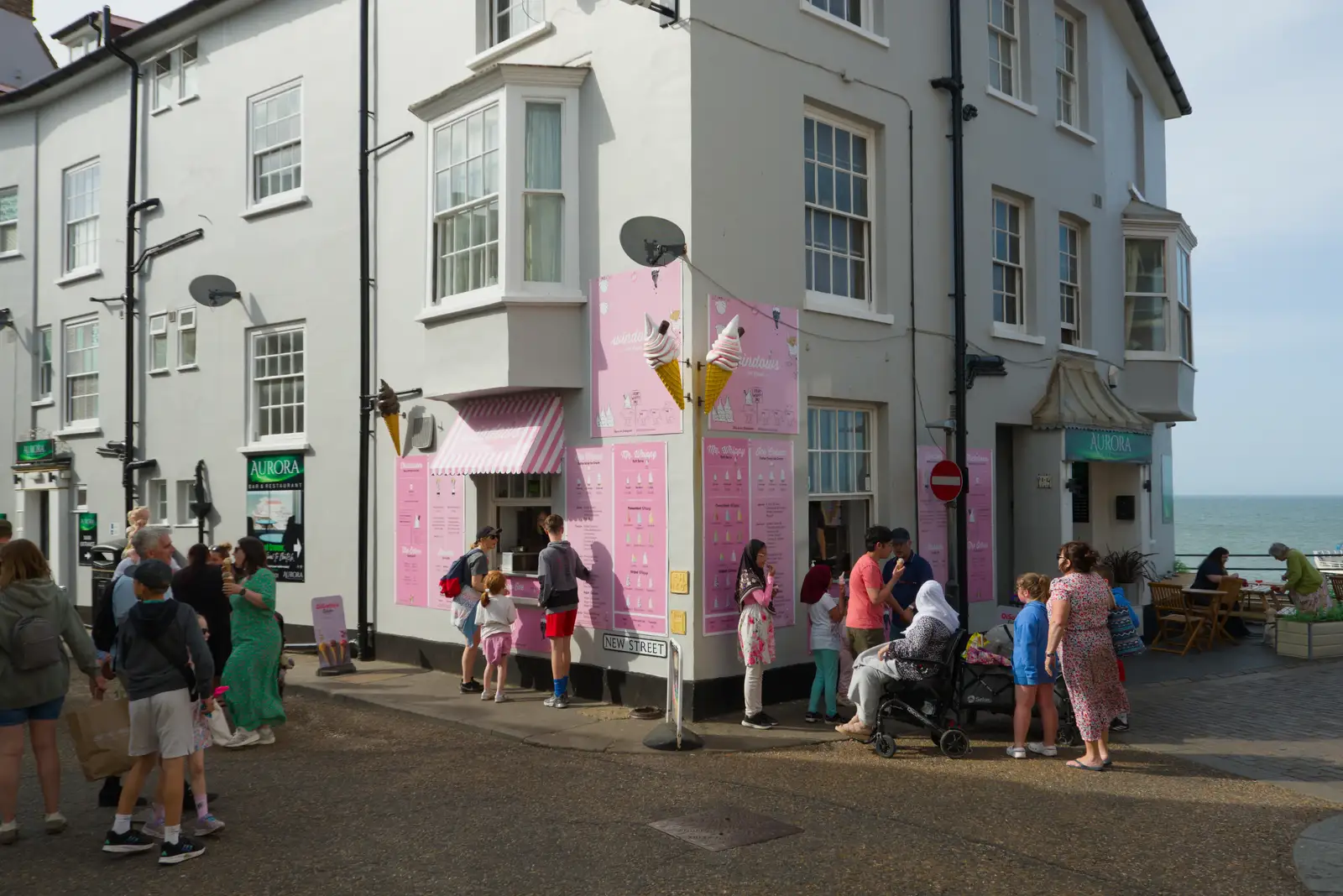 It's all very pink by an ice-cream shop , from A Bus Trip to Wells Next the Sea, Norfolk - 28th May 2026