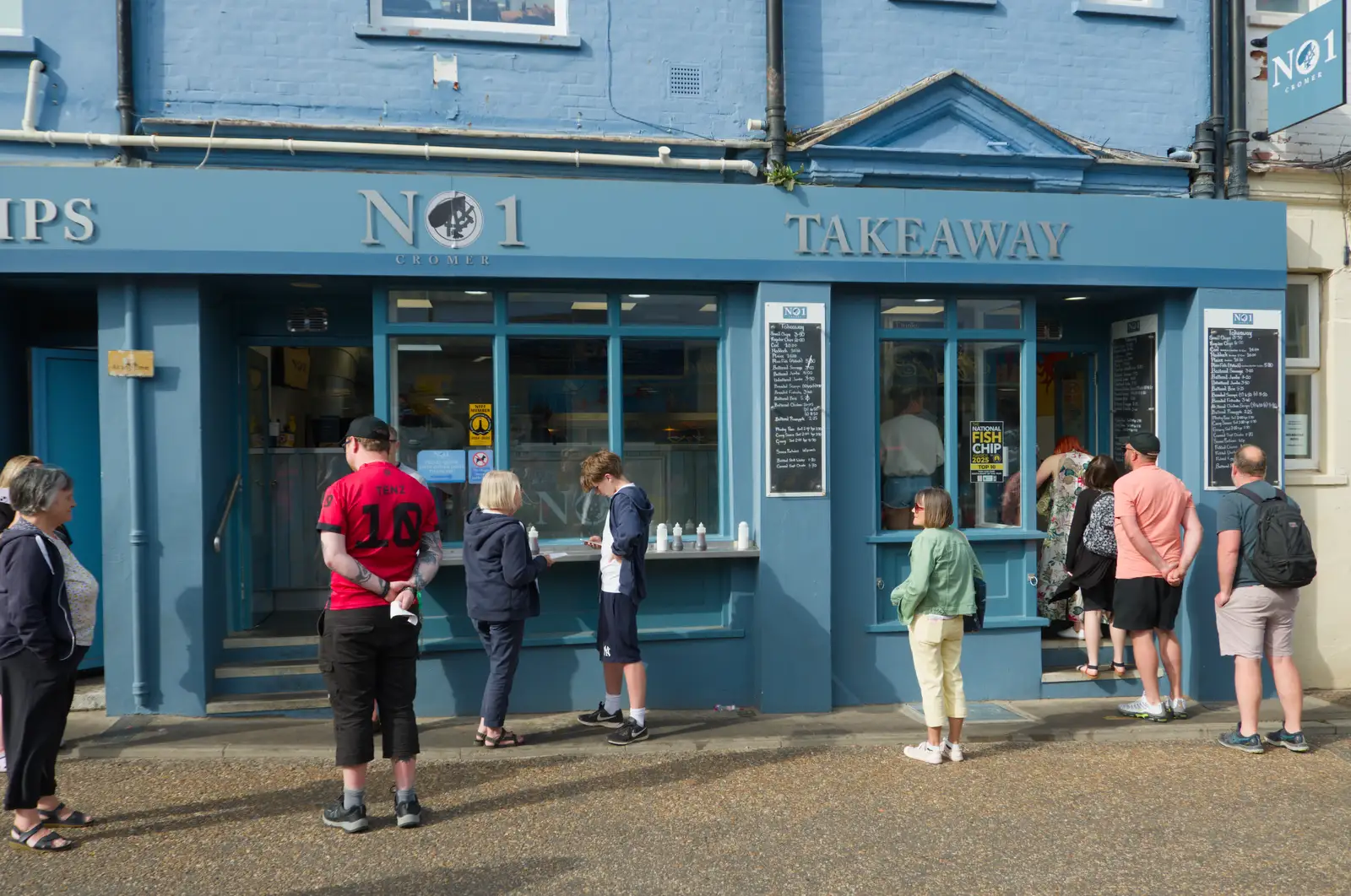 We get fish and chips at No. 1, from A Bus Trip to Wells Next the Sea, Norfolk - 28th May 2026