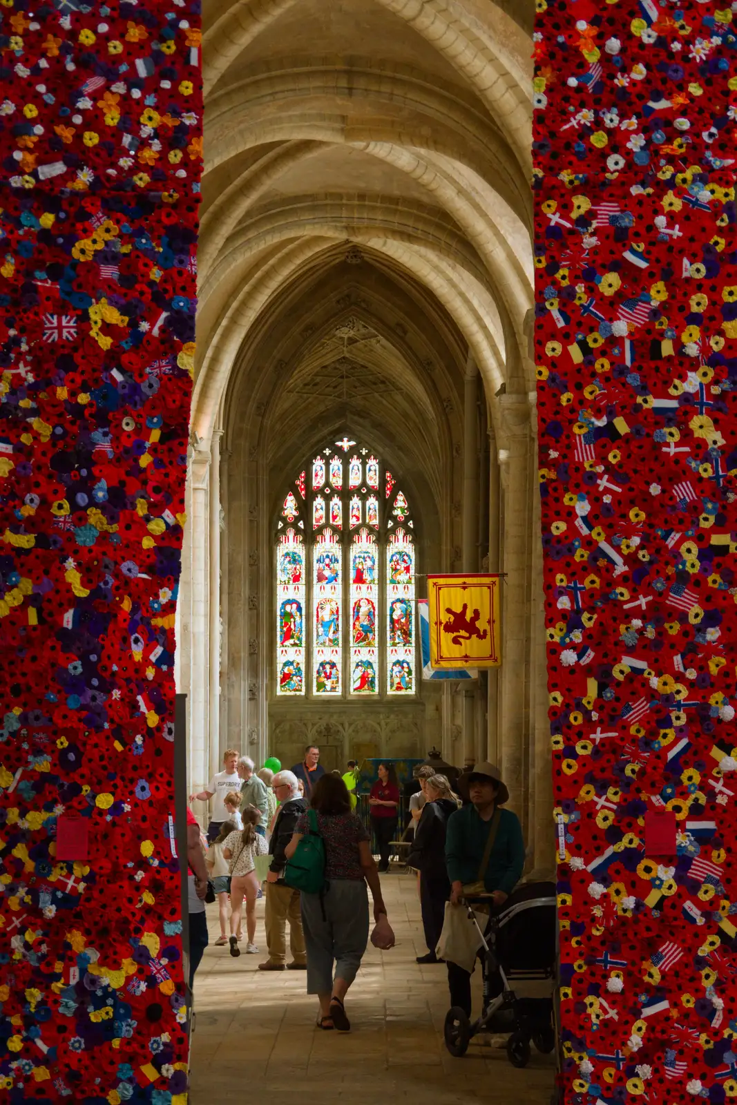 The south aisle flanked with crochet curtains, from A Postcard From Peterborough, Cambridgeshire - 29th May 2026