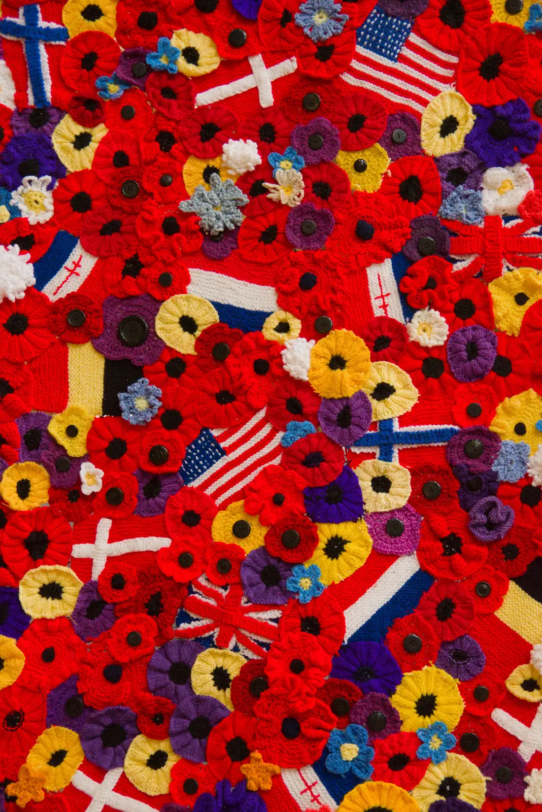 Crochet poppies and flags, from A Postcard From Peterborough, Cambridgeshire - 29th May 2026