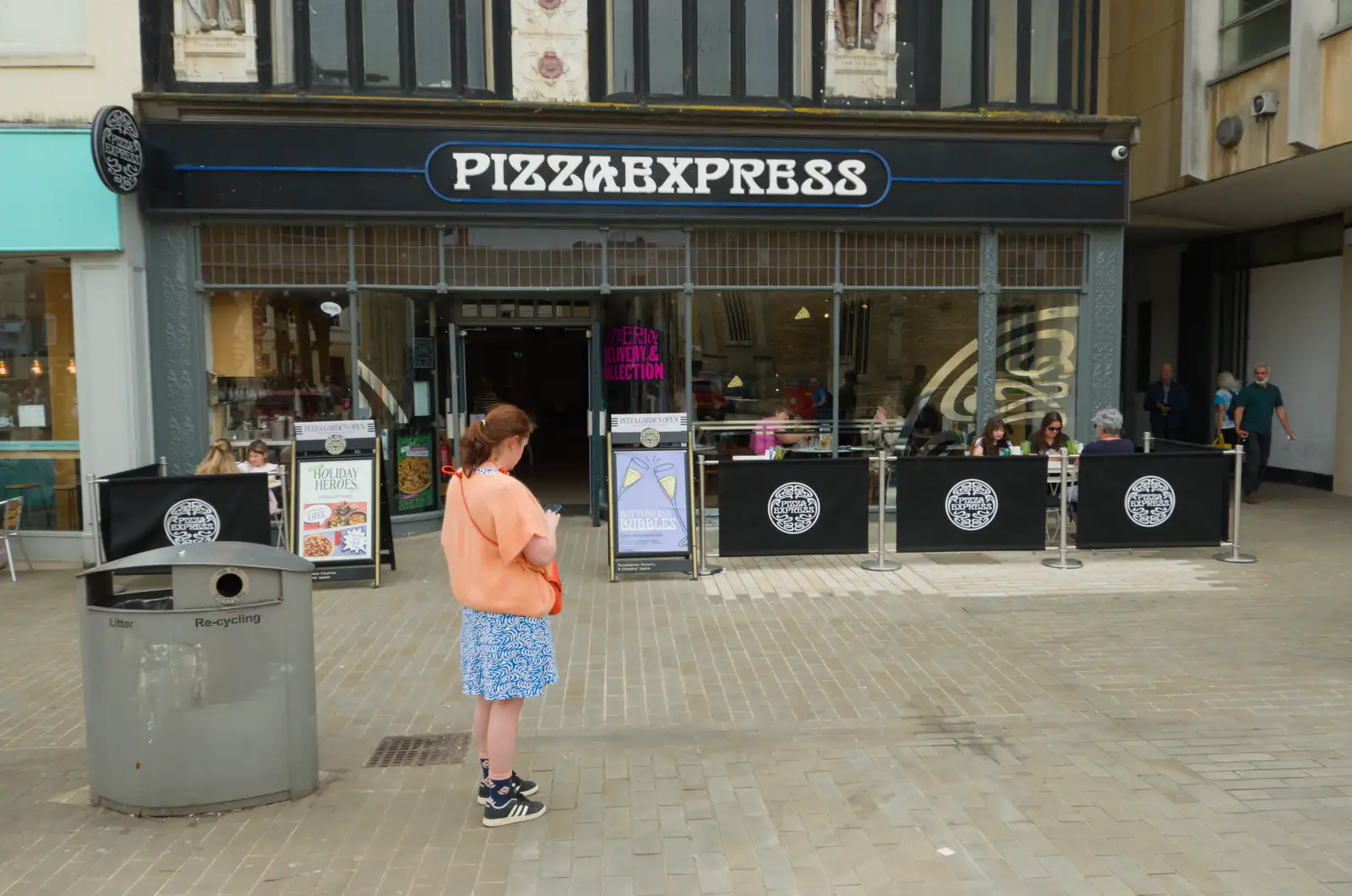 Isobel outside Pizza Express, from A Postcard From Peterborough, Cambridgeshire - 29th May 2026