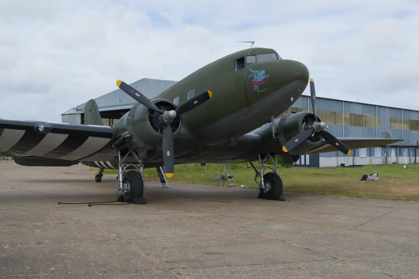 Our plane - Pegasus - waits at North Weald, from Flying to Cherbourg on a C-47 Dakota, Normandy, France - 1st June 2026