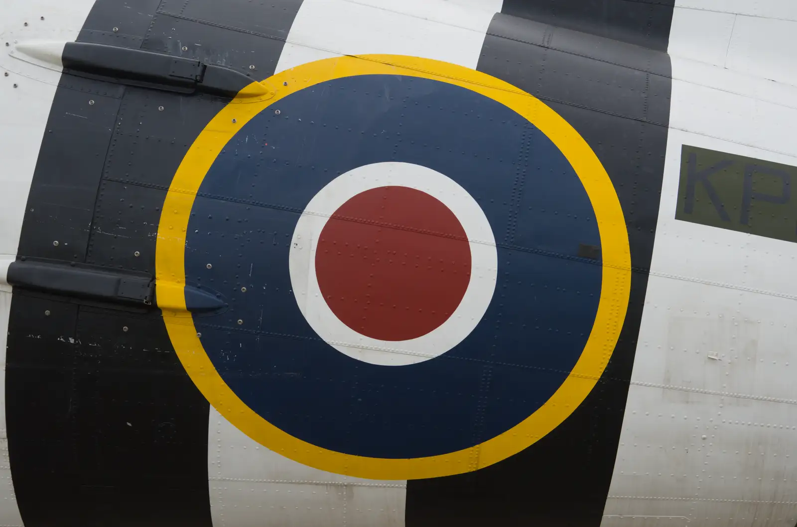 An RAF roundel and D-Day invasion stripes, from Flying to Cherbourg on a C-47 Dakota, Normandy, France - 1st June 2026