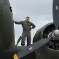 Podge watches the refueling, Flying to Cherbourg on a C-47 Dakota, Normandy, France - 1st June 2026