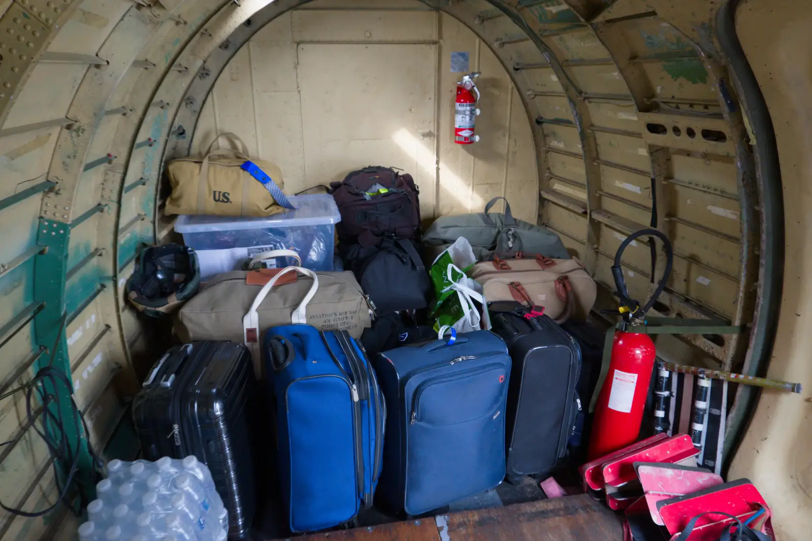 The luggage 'hold', from Flying to Cherbourg on a C-47 Dakota, Normandy, France - 1st June 2026