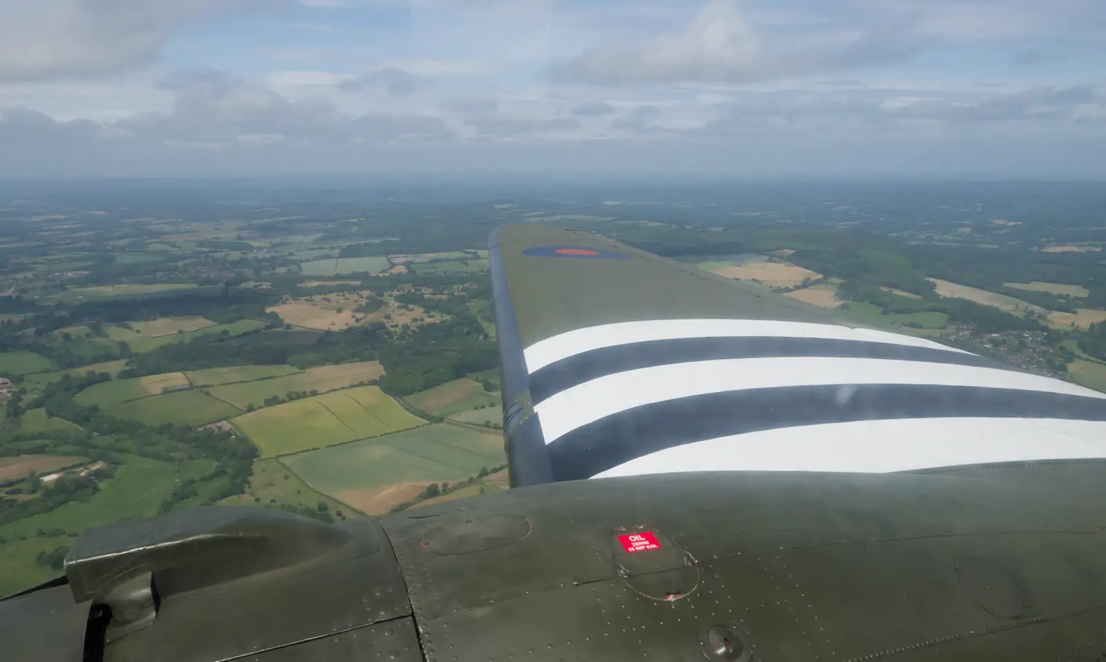 West Sussex and the wing of a C-47 Dakota, from Flying to Cherbourg on a C-47 Dakota, Normandy, France - 1st June 2026