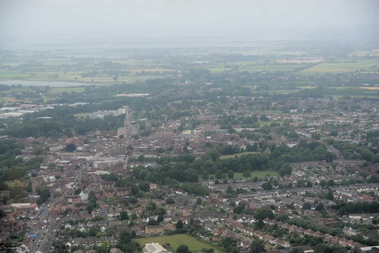 Chichester from the air, from Flying to Cherbourg on a C-47 Dakota, Normandy, France - 1st June 2026