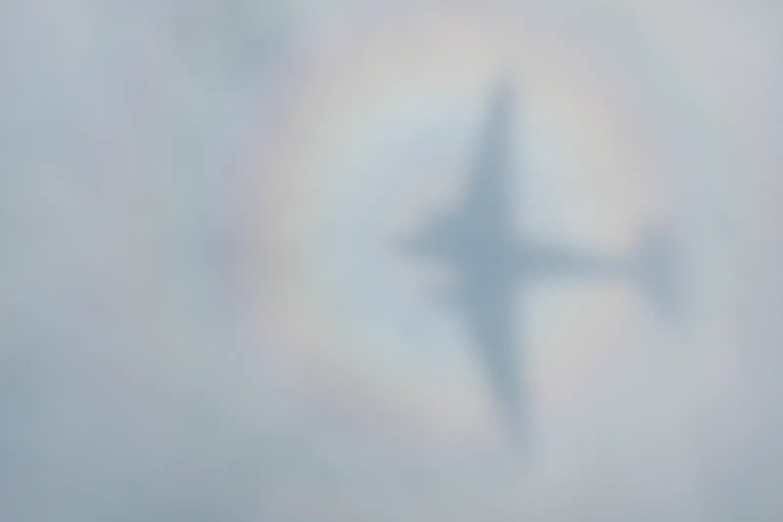 The shadow of a Dakota in its own rainbow roundel, from Flying to Cherbourg on a C-47 Dakota, Normandy, France - 1st June 2026