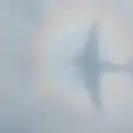 The shadow of a Dakota in its own rainbow roundel, Flying to Cherbourg on a C-47 Dakota, Normandy, France - 1st June 2026