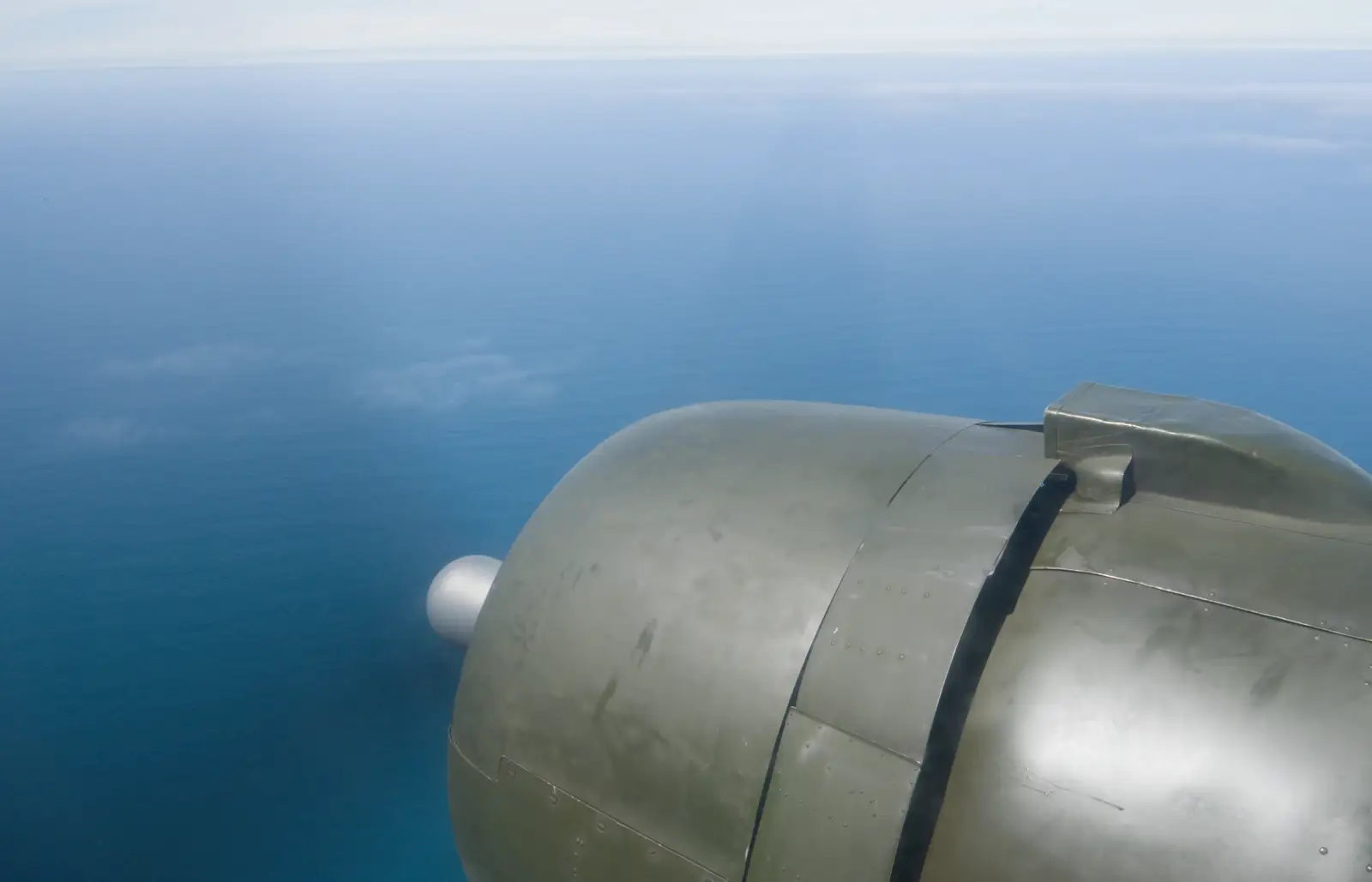 Calm blue ocean under the plane, from Flying to Cherbourg on a C-47 Dakota, Normandy, France - 1st June 2026