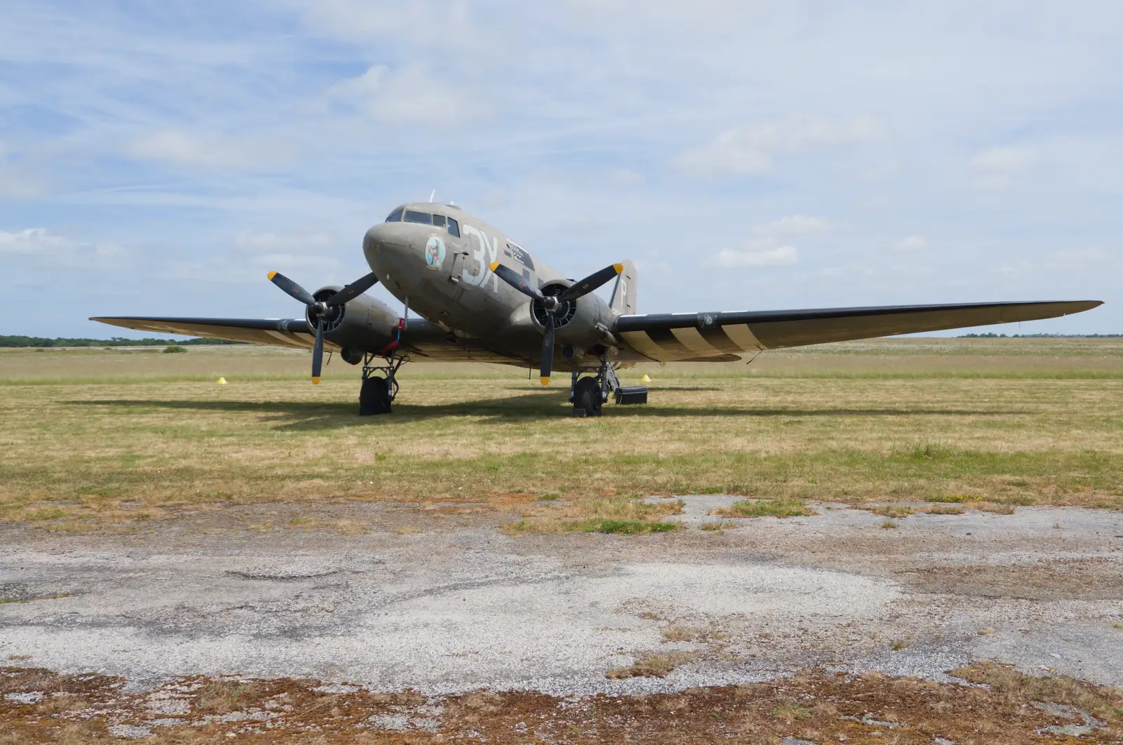 The other Dakota - Drag Em Oot - is already there, from Flying to Cherbourg on a C-47 Dakota, Normandy, France - 1st June 2026