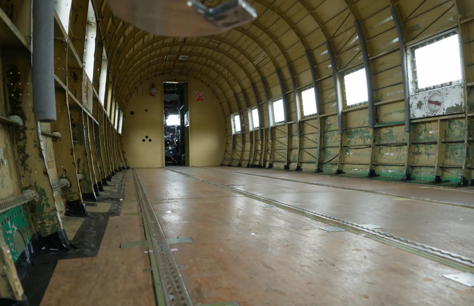 All the seats have been removed for parachute drops, from Flying to Cherbourg on a C-47 Dakota, Normandy, France - 1st June 2026