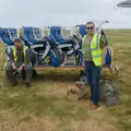 The seats are on a trailer next to the plane, Flying to Cherbourg on a C-47 Dakota, Normandy, France - 1st June 2026