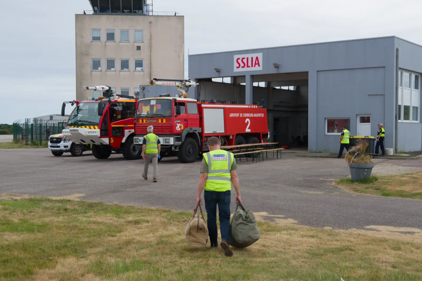 Clive hauls his luggage away, from Flying to Cherbourg on a C-47 Dakota, Normandy, France - 1st June 2026