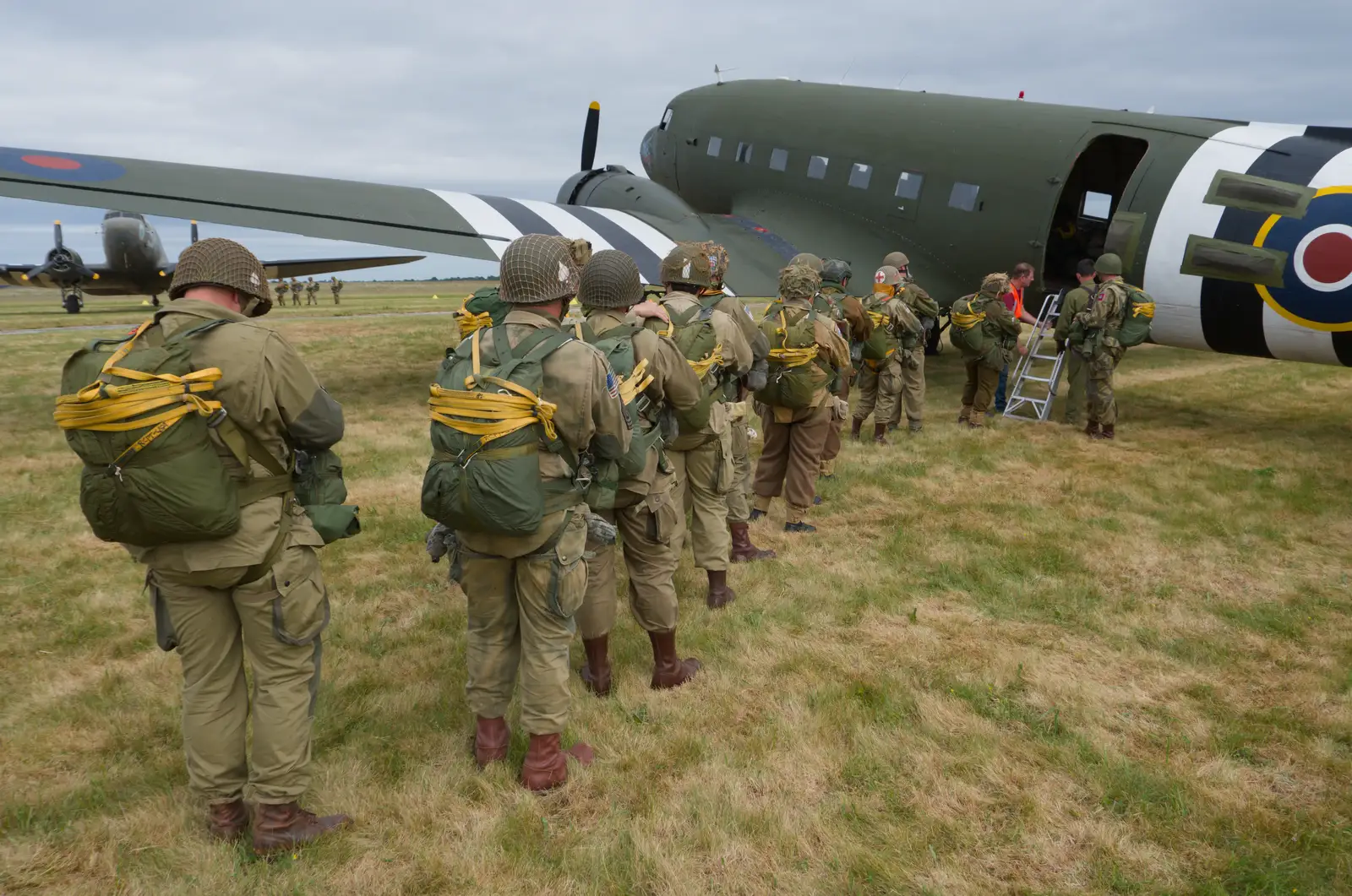 The paratroopers line up, from Flying to Cherbourg on a C-47 Dakota, Normandy, France - 1st June 2026