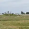The two aircraft head off down the runway, Flying to Cherbourg on a C-47 Dakota, Normandy, France - 1st June 2026