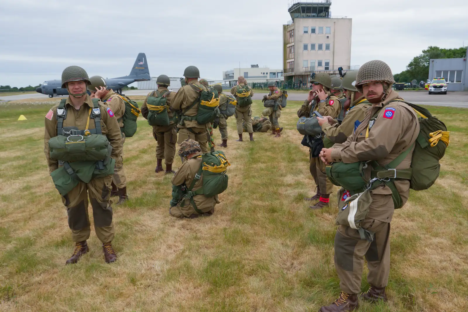 The next batch of paratroopers hangs around, from Flying to Cherbourg on a C-47 Dakota, Normandy, France - 1st June 2026