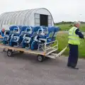 We push Pegasus's seats into a nearby hangar, Flying to Cherbourg on a C-47 Dakota, Normandy, France - 1st June 2026