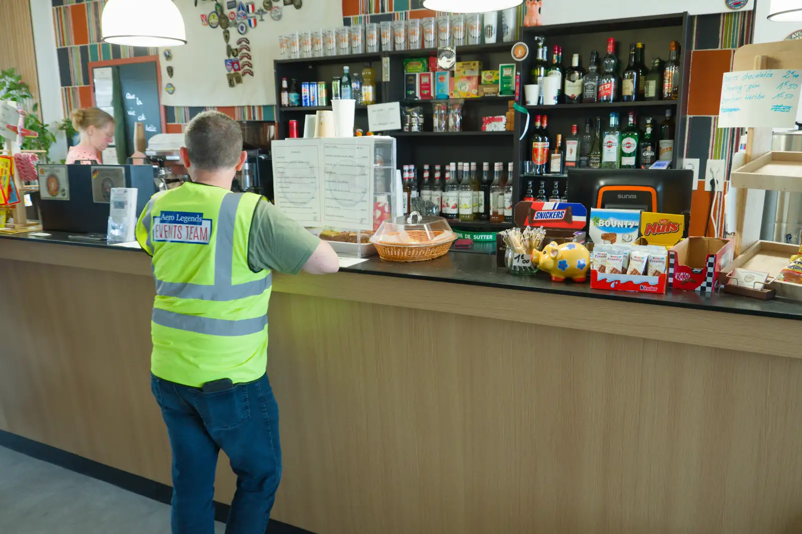 Clives gets a coffee from the airport café, from Flying to Cherbourg on a C-47 Dakota, Normandy, France - 1st June 2026
