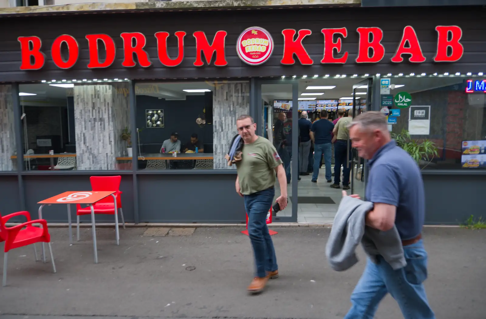 Clive outside Bodrum Kebab, from Flying to Cherbourg on a C-47 Dakota, Normandy, France - 1st June 2026