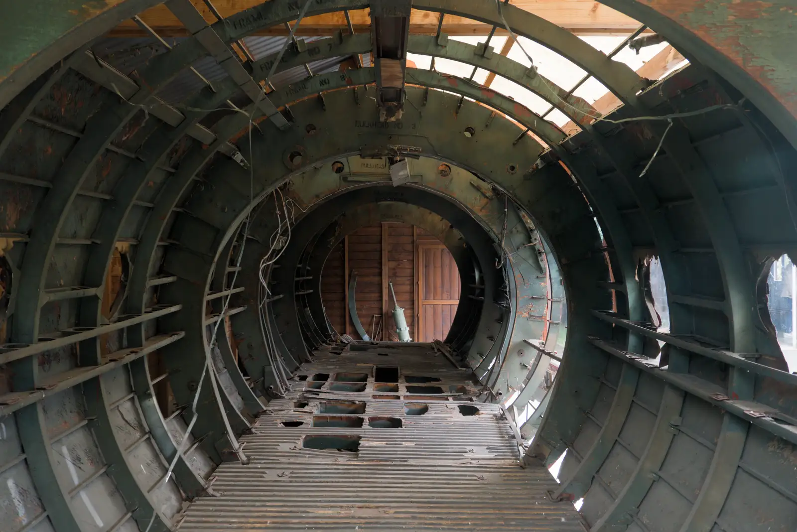 Inside the fuselage of a Horsa glider, from Pegasus Bridge, the British Memorial and Arromaches, Normandy - 2nd June 2026