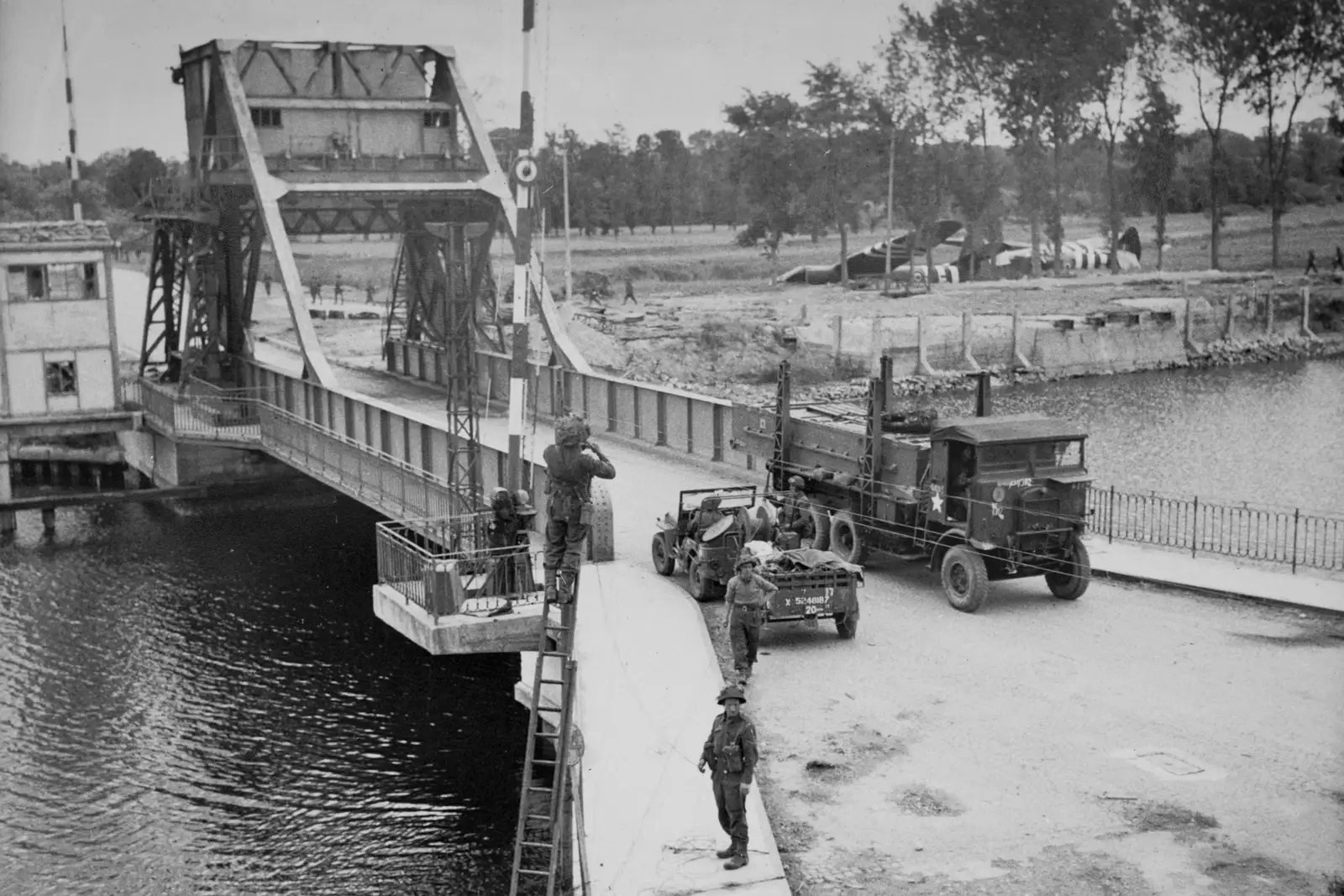 A photo of the original bridge after its capture, from Pegasus Bridge, the British Memorial and Arromaches, Normandy - 2nd June 2026