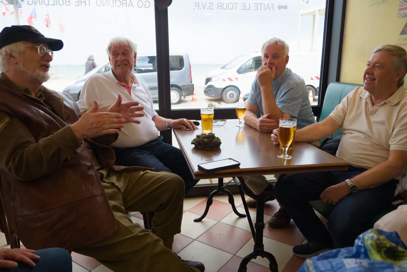 One of Clive's mates shows up on his motorbike, from Pegasus Bridge, the British Memorial and Arromaches, Normandy - 2nd June 2026