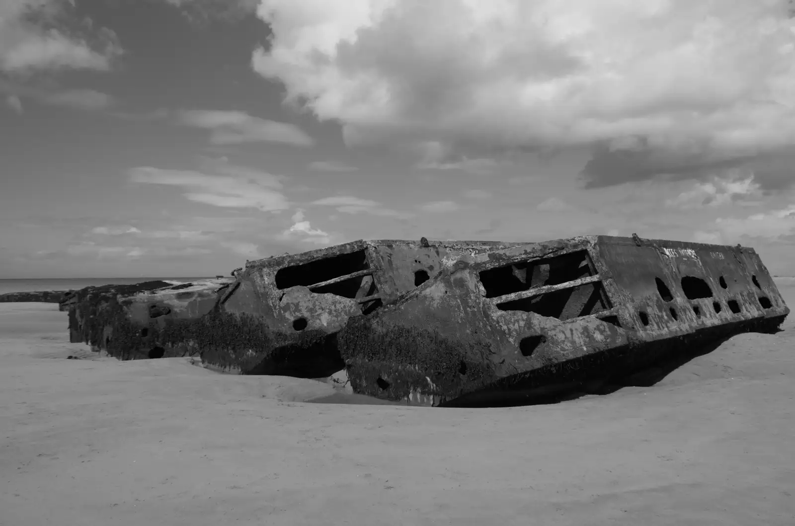 Concrete relics on the beach, from Pegasus Bridge, the British Memorial and Arromaches, Normandy - 2nd June 2026