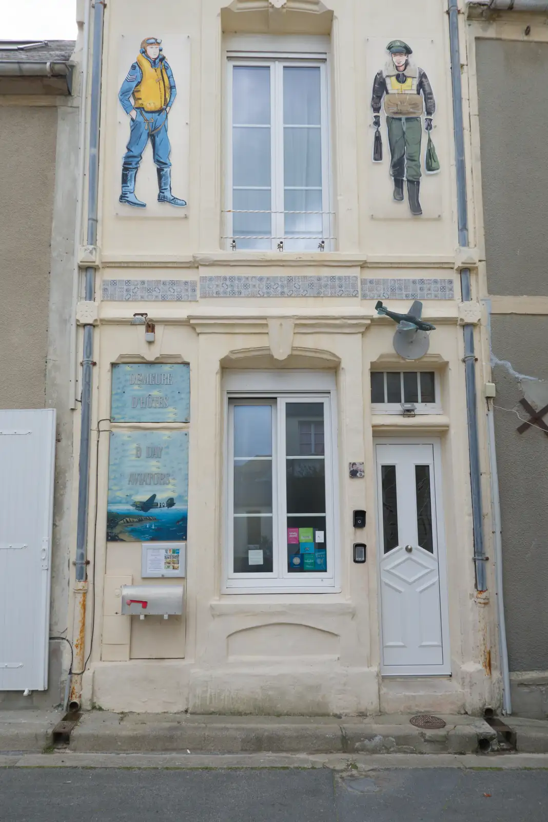 The decorated walls of a small hostelry, from Pegasus Bridge, the British Memorial and Arromaches, Normandy - 2nd June 2026