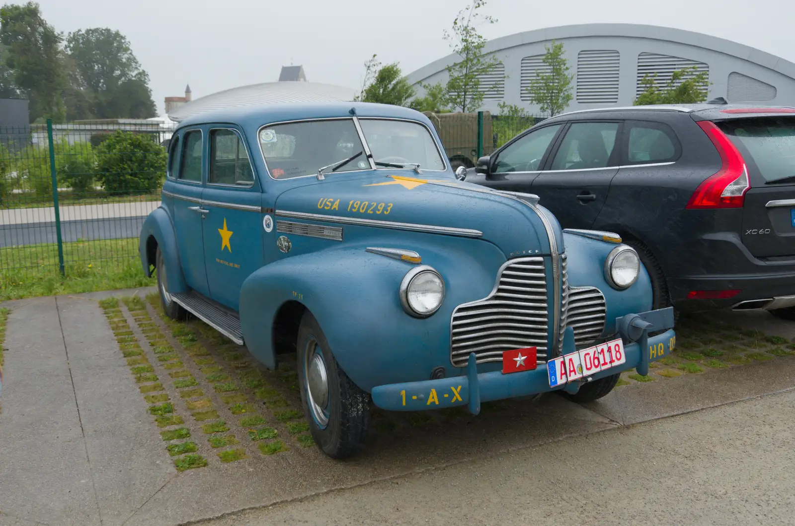 There's a very nice staff car back in the car park, from Sainte-Mère-Élgise and Saint-Côme-du-Mont, Normandy, France - 3rd June 2026