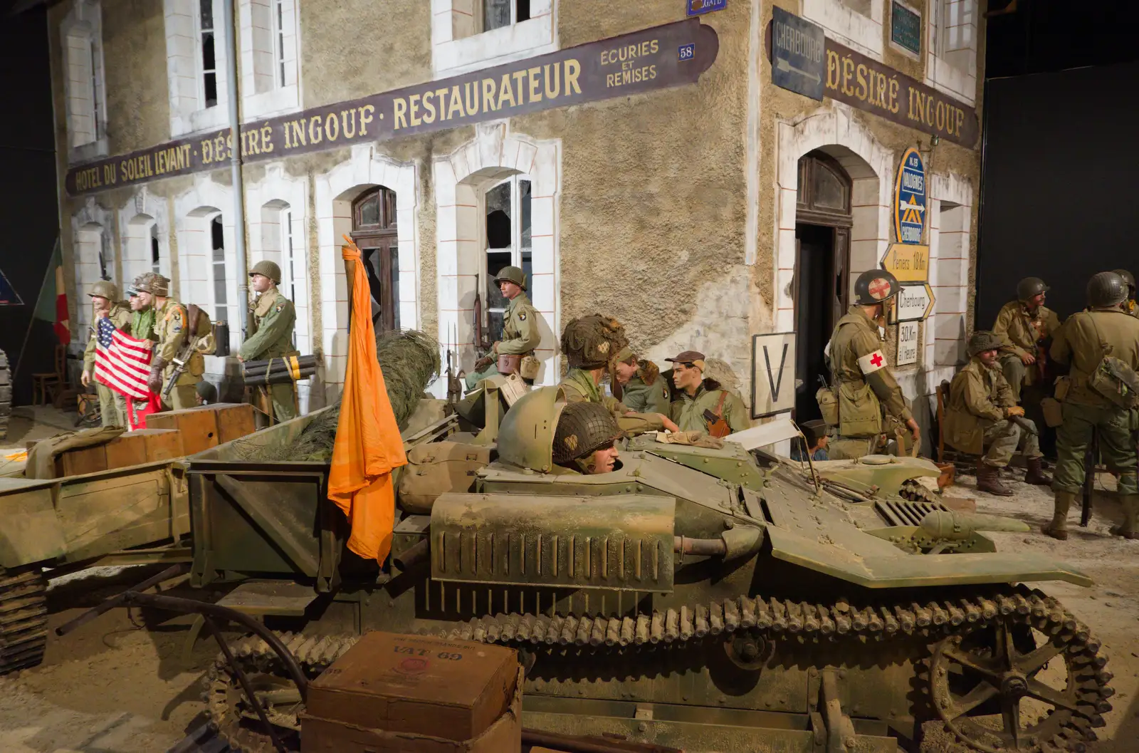 A reconstruction of a real-life café, from Sainte-Mère-Élgise and Saint-Côme-du-Mont, Normandy, France - 3rd June 2026