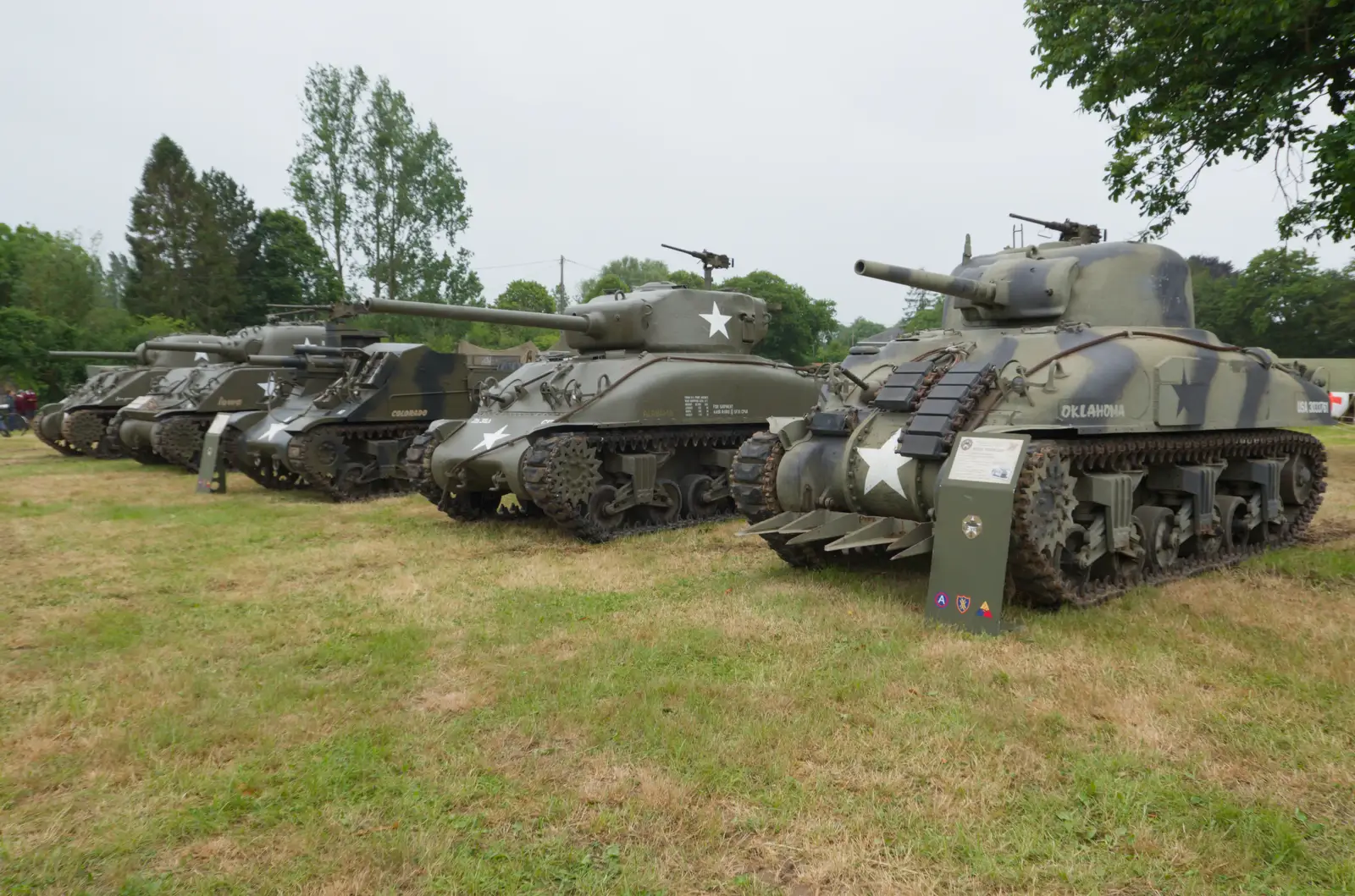 Lots of Sherman tanks in a row, from Sainte-Mère-Élgise and Saint-Côme-du-Mont, Normandy, France - 3rd June 2026