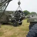 A Sherman rotary engine on a crane, Sainte-Mère-Élgise and Saint-Côme-du-Mont, Normandy, France - 3rd June 2026