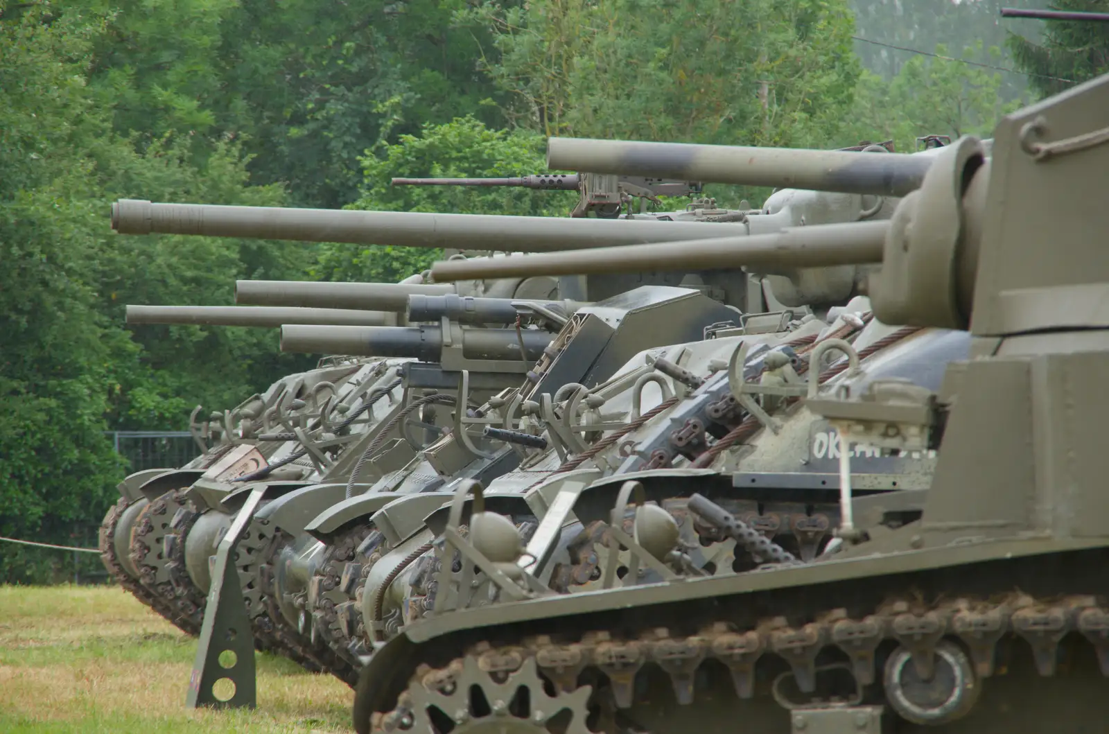 Sherman tanks, each with a different muzzle, from Sainte-Mère-Élgise and Saint-Côme-du-Mont, Normandy, France - 3rd June 2026