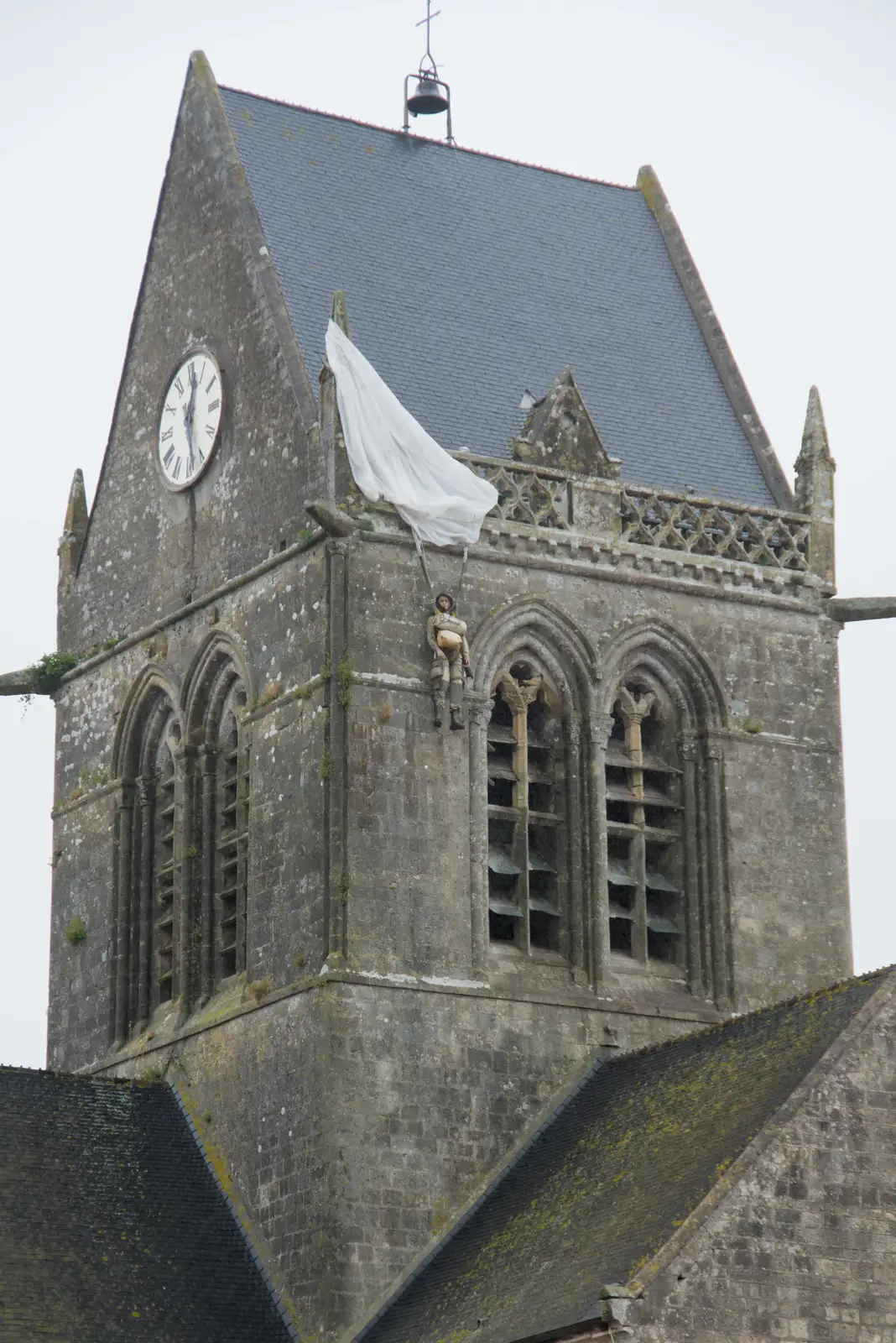 Sainte Mère Élgise's famous parachutist, from Sainte-Mère-Élgise and Saint-Côme-du-Mont, Normandy, France - 3rd June 2026
